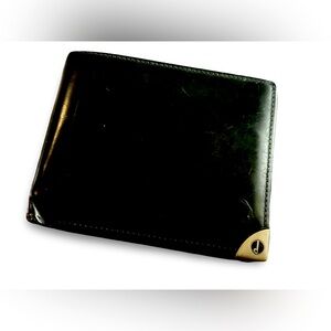 Dunhill Men Smooth Black Leather Bifold Wallet 4.5x4
